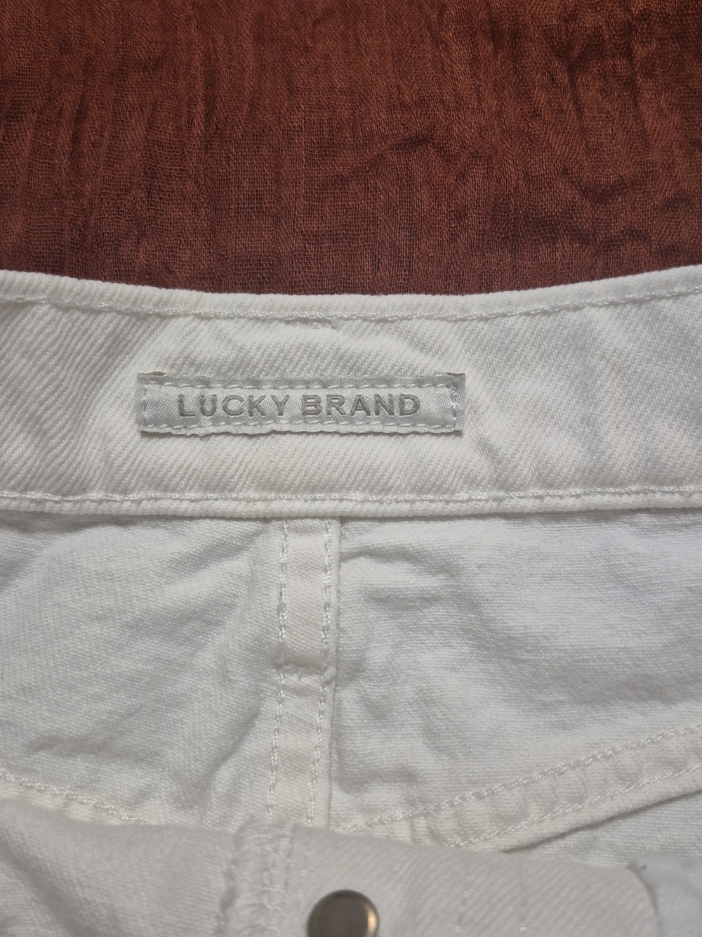 Lucky Brand White Distressed Button-Front Mini Skirt - Picture 3 of 7